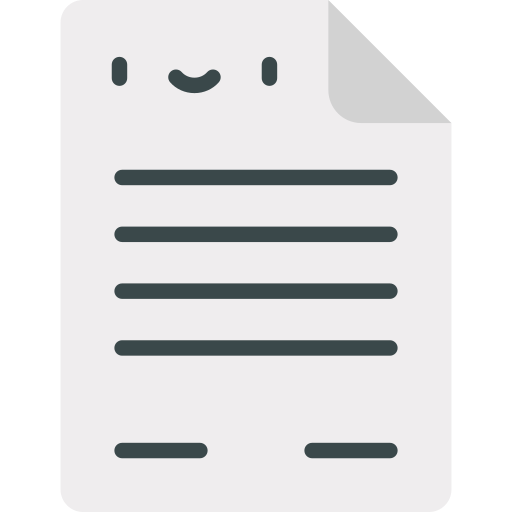 a cartoon lined piece of paper with a happy smiling face